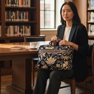 Vera Bradley Laptop/Tech Case Yellow Bird lack/Yellow/White EUC